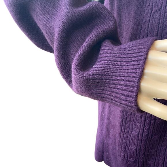 Tommy Hilfiger Purple Cable Knit Shawl Collar Long Sleeve Pullover Sweater Sz XL - Picture 6 of 14